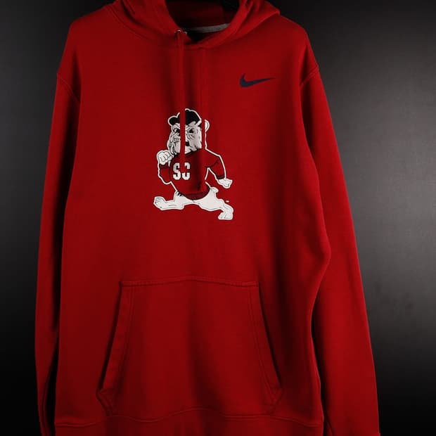 나이키 불독 레드 후드티