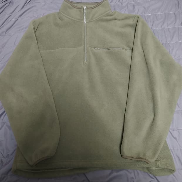 유니클로 후리스 하프집업 풀오버 올리브