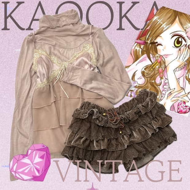 🤎오네갸루 로맨틱 코디세트 🤎 TRALALA 벨벳 숏팬츠 히메갸루