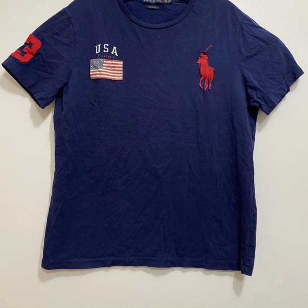 폴로 랄프로렌 USA 성조기 빅포니 반팔 티셔츠 네이비