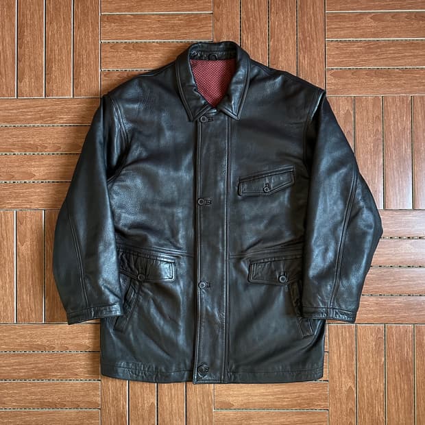 90’s Marelli sheepskin leather car coat