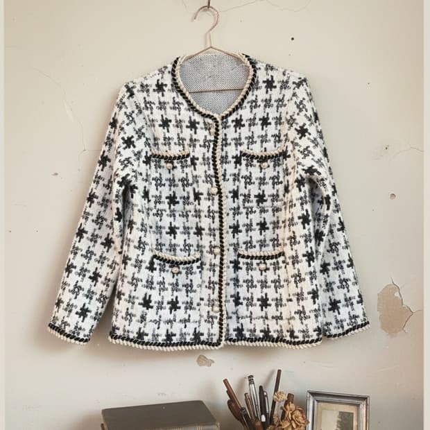  하운즈투스 트위드 체크 자켓