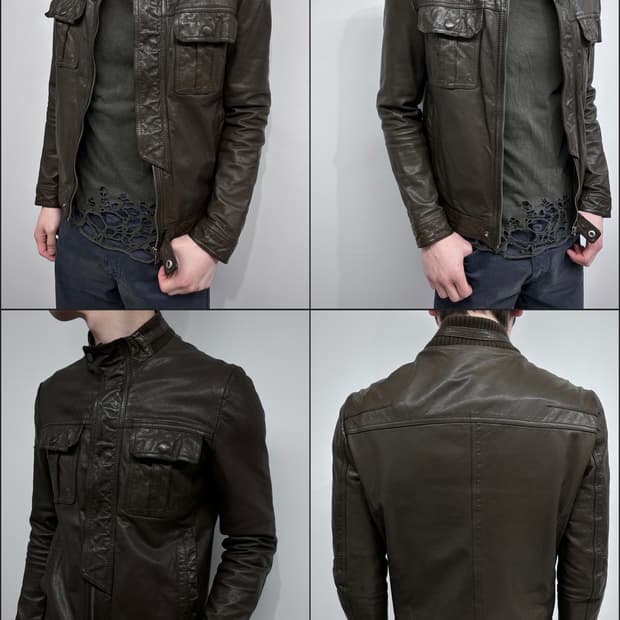 송지오 더블 포켓 램스킨 자켓