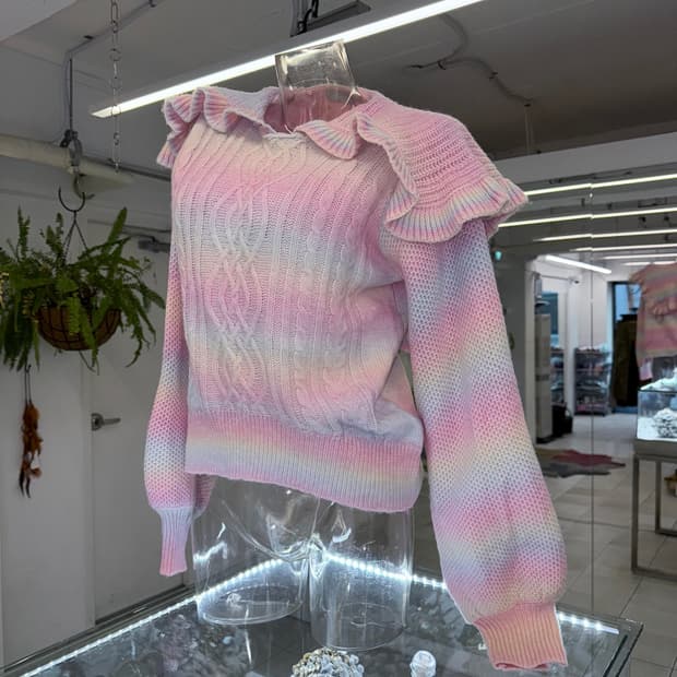 cotton candy sailor collar sweater