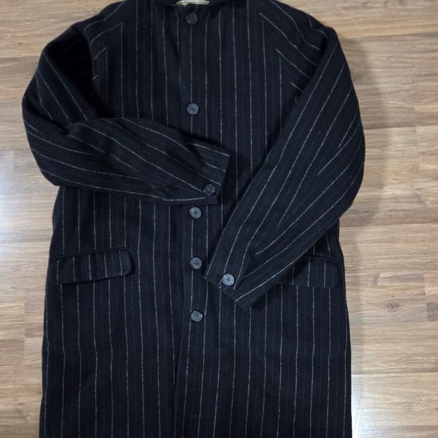 빈티지 스트라이프 코트 블랙 M