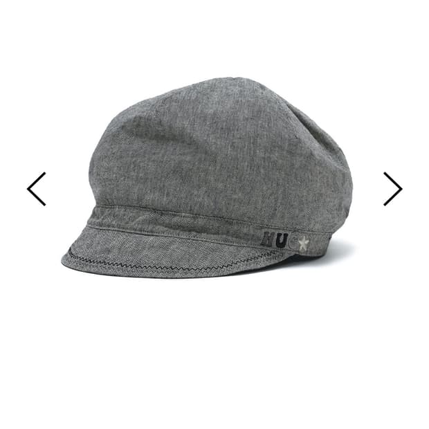 허그유어스킨 Washed denim newsboy cap (Black)