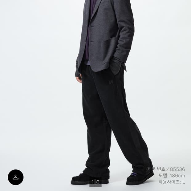 긴기장S)유니클로x니들스 블랙 후리스와이드팬츠S 에스 품절