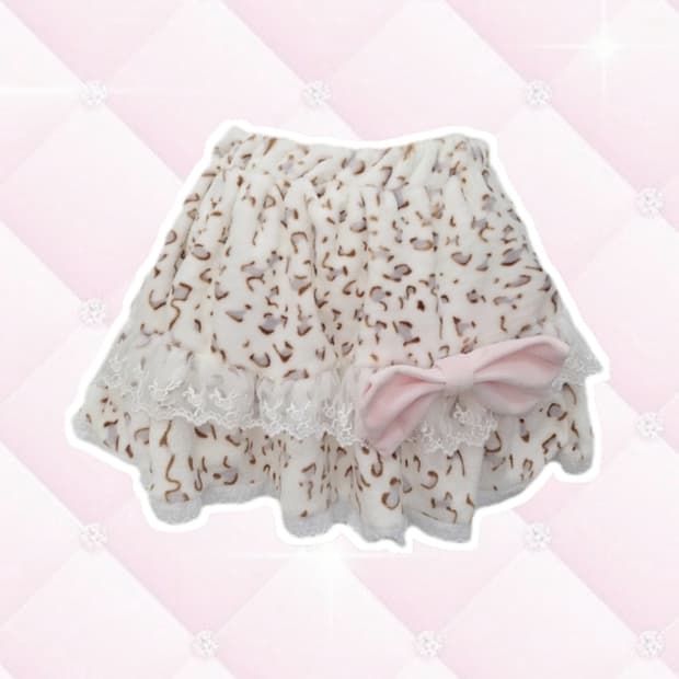 걸스 레오 리본 스커트 갸루 히메갸루 라떼갸루 오네갸루 y2k