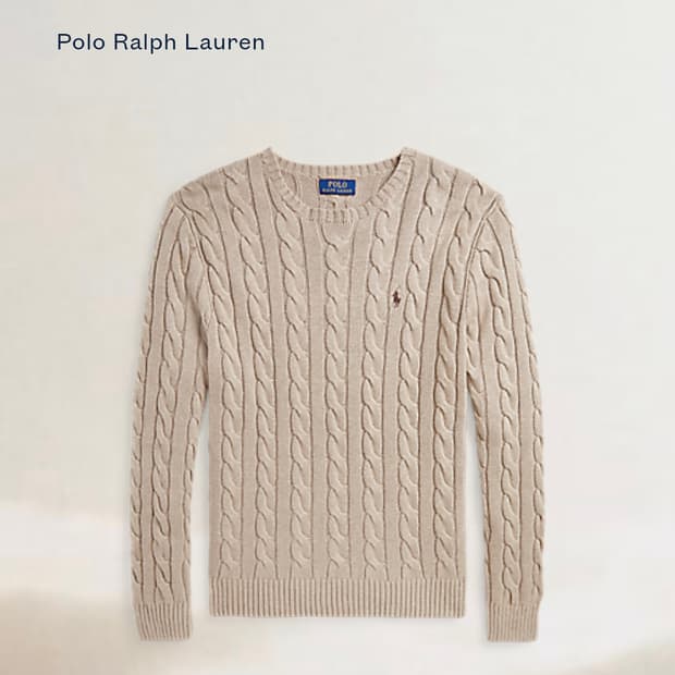 폴로 코튼 케이블 니트 S 베이지