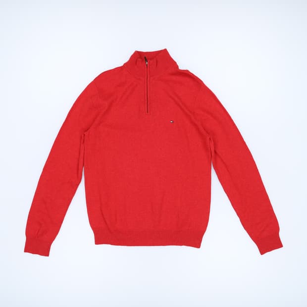 [M] 타미힐피거 울 반집업 니트 1210H1