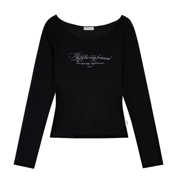 미개봉 클리시어 클린 클럽 레터 탑 블랙