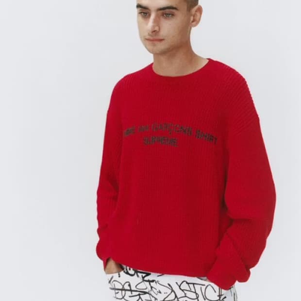 슈프림 꼼데가르송 니트 레드 xl