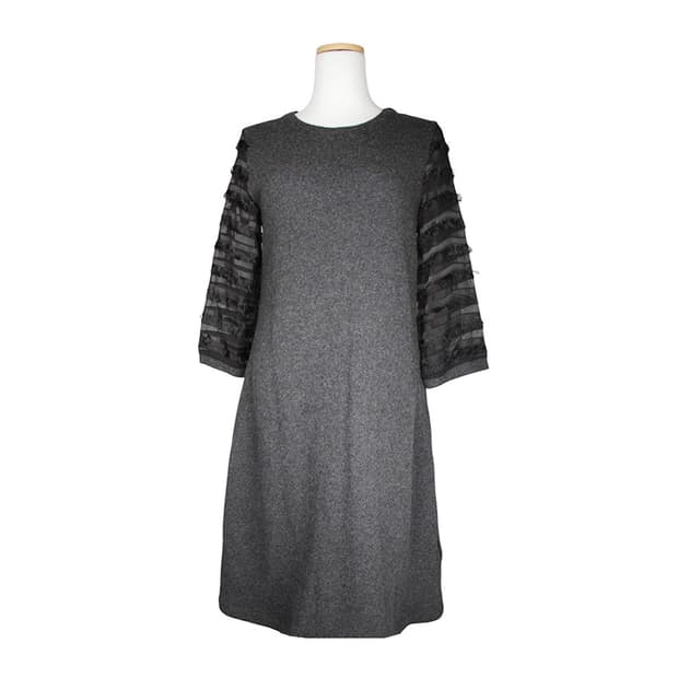 120%캐시미어 차콜그레이 니트 원피스 44