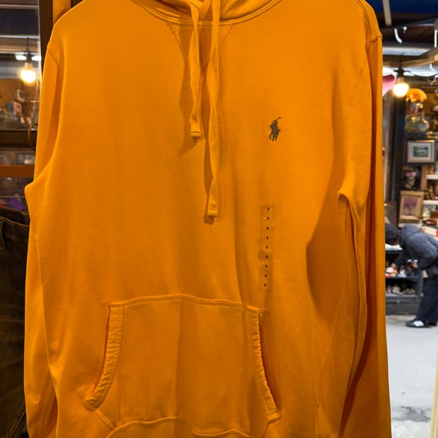 폴로 랄프로렌 그레이포니 옐로우 피그먼트 후드티