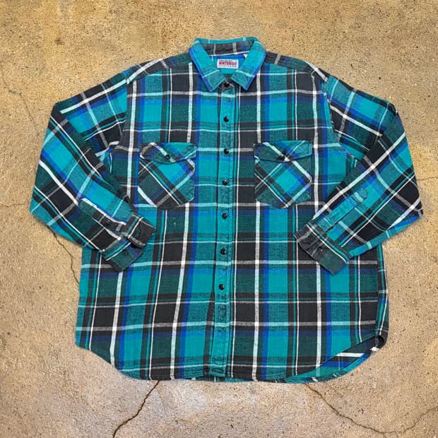90s 미국 빈티지 노스웨스트 겨울 헤비코튼 체크셔츠