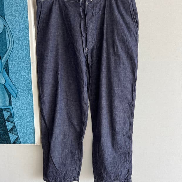 20ss comoli 코튼 데님 스트링 팬츠 2사이즈