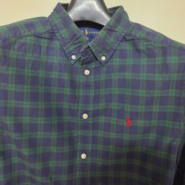 랄프로렌 체크 셔츠 XL