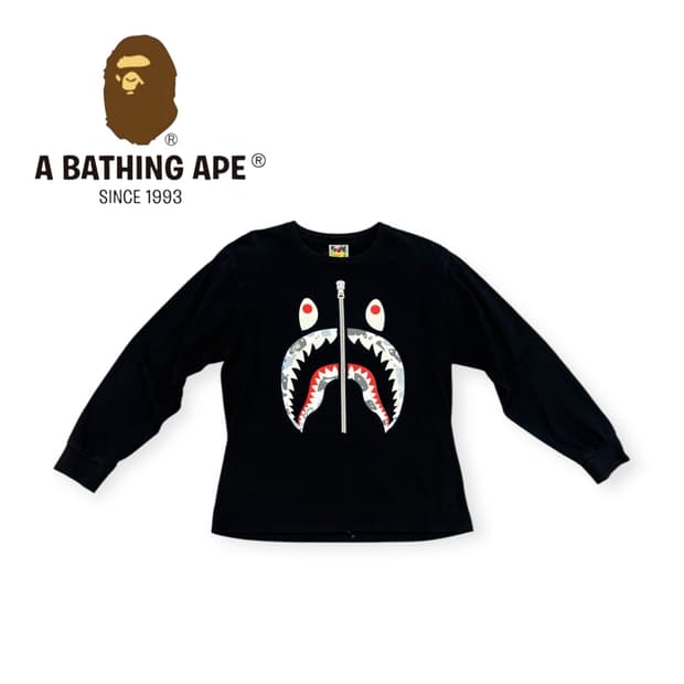 베이프 샤크 프린팅 롱슬리브