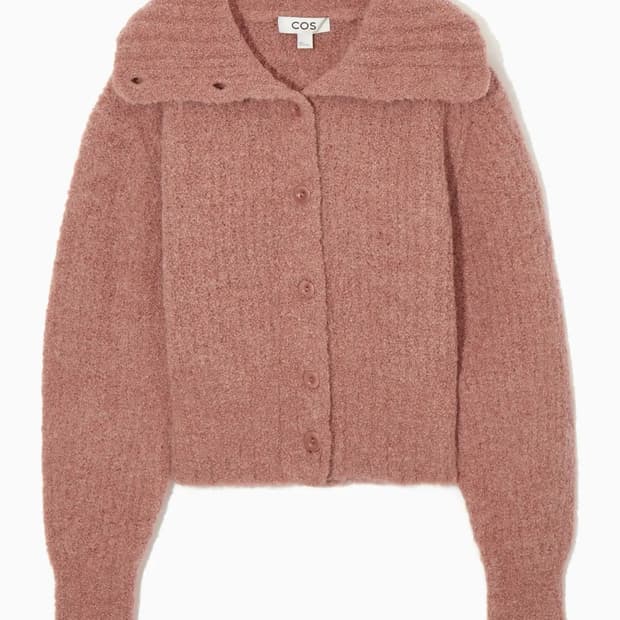 COS 코스 스프레드 컬러 텍스처드 알파카 가디건 라이트 오렌지