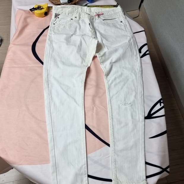 폴로 데님엔서플라이 화이트 데미지 청바지(32)