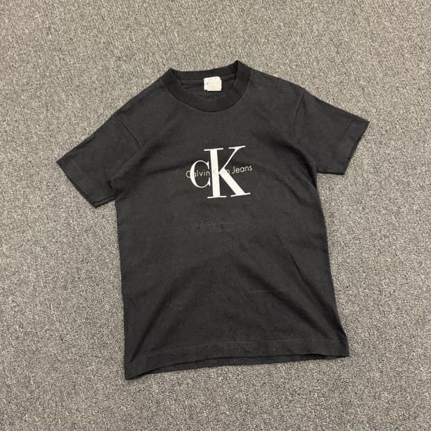 M)90’s 빈클라인 빈티지 로고 프린팅 여성 반팔