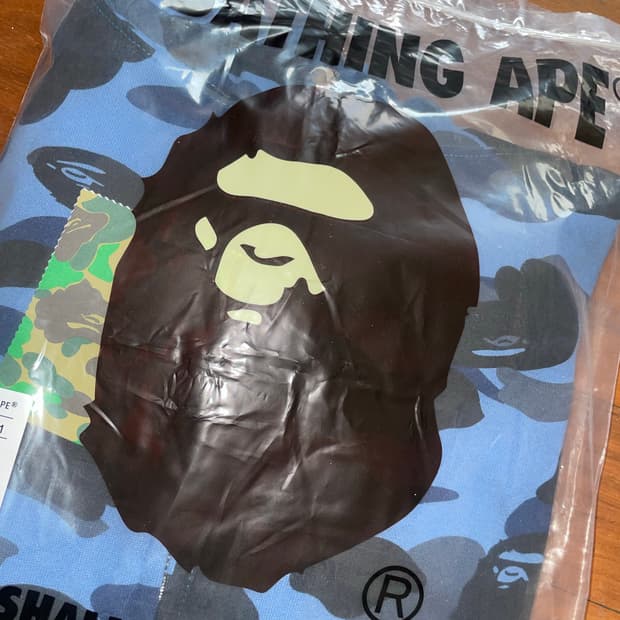 bape 베이프 카모 샤크 후드집업 블루