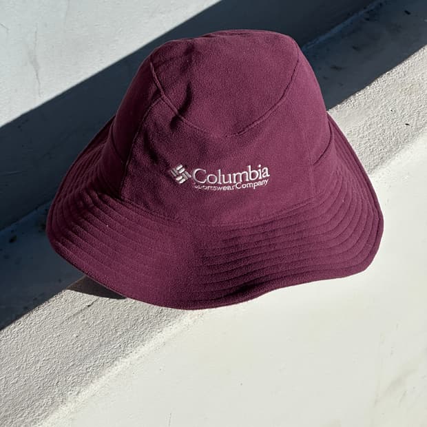 [M] 컬럼비아 로고 버건디 플리스 정글모 부니햇 모자