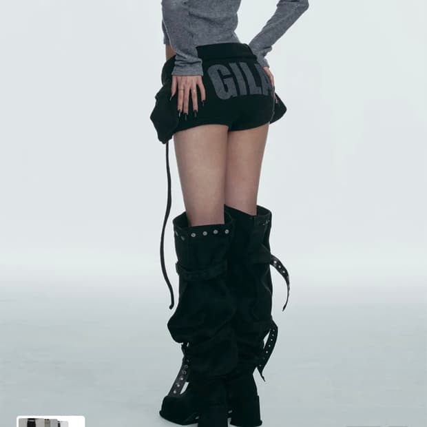 길라아카이브 니트 숏팬츠 블랙