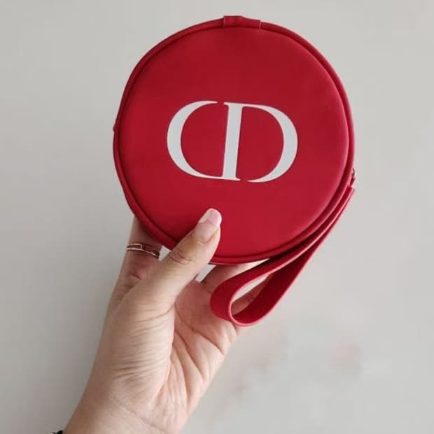 디올 레드 원형 파우치