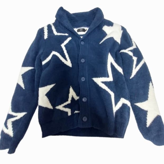 Star Pattern Navy Cardigan