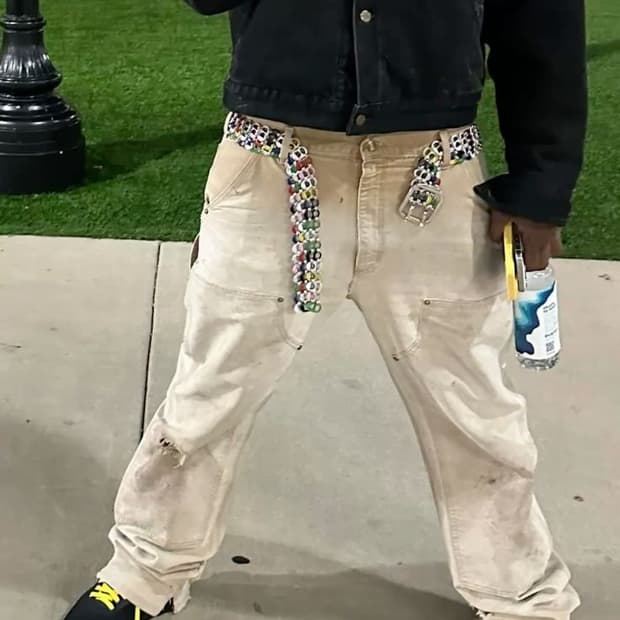 칼하트 브라운 더블니 카펜터 팬츠 B01BRN