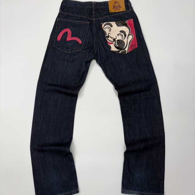 (30) 90s EVISU 에비수 포켓 프린팅 데님 팬츠
