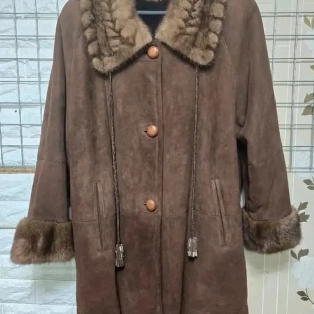 (85-96) [Sha SCha] 샤샤 여성밍크 트리밍 양가죽 무스탕코트