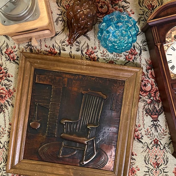 Holland vintage wooden copper plaques