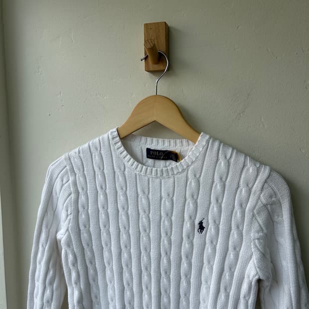 16264 - 폴로 랄프로렌 화이트 케이블 니트
