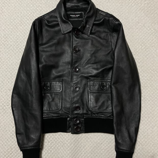 TOPMAN 웨스턴 무드 램스킨 양가죽 G-1 레더 자켓