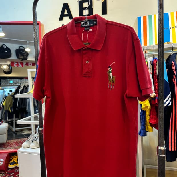 폴로 랄프로렌 빅포니 로고 반팔 카라티 레드