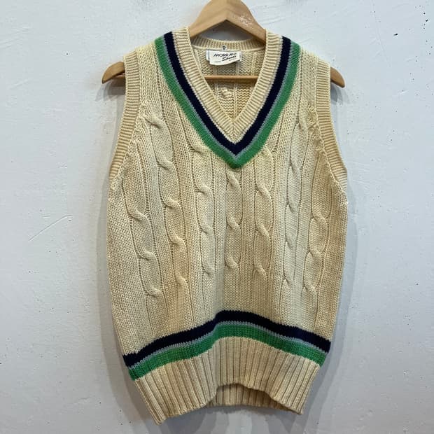morrant sports 케이블 울 니트 베스트 Made in UK
