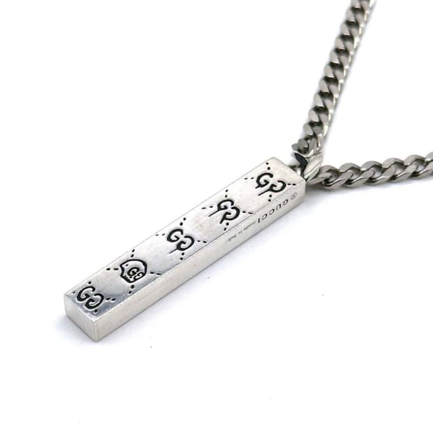 구찌 고스트 바 펜던트 목걸이