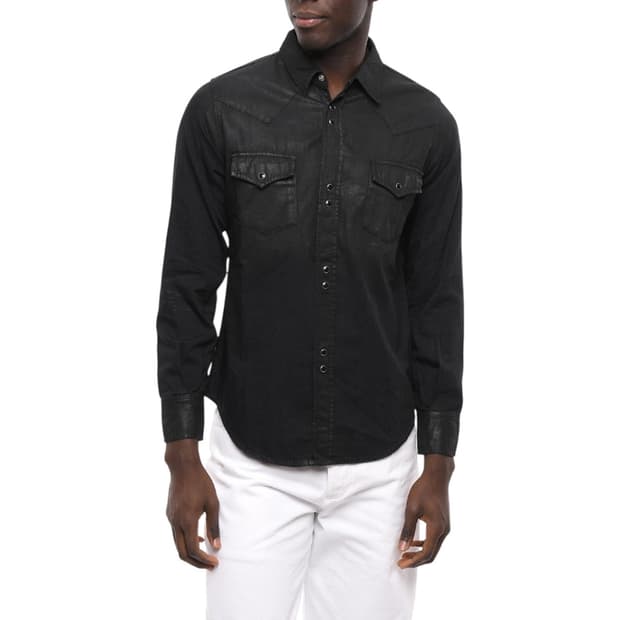 Snap Buttons Coated Western Shirt