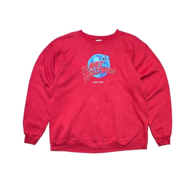 90s 플래닛 할리우드 뉴욕 50/50 스웻 셔츠 made in usa