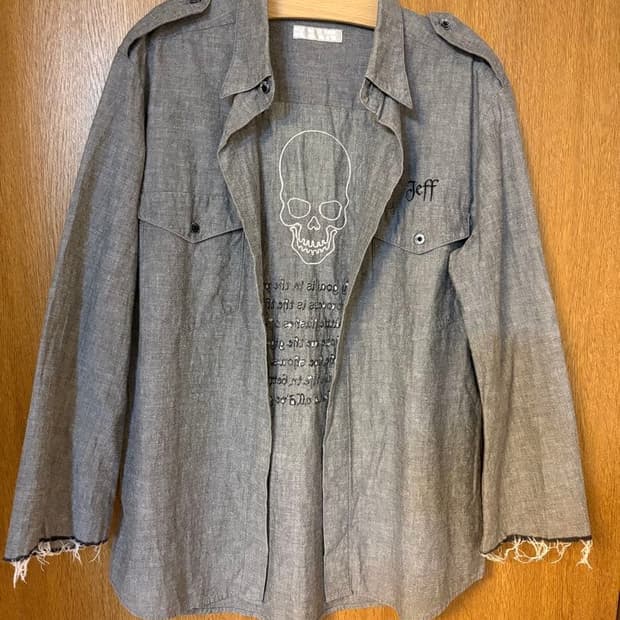 01SS 넘버나인 미스테리 화이트 보이 스컬 셔츠