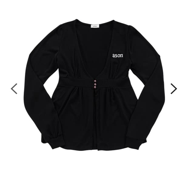 애즈온 ASON HEIZE CARDIGAN 가디건 블랙  