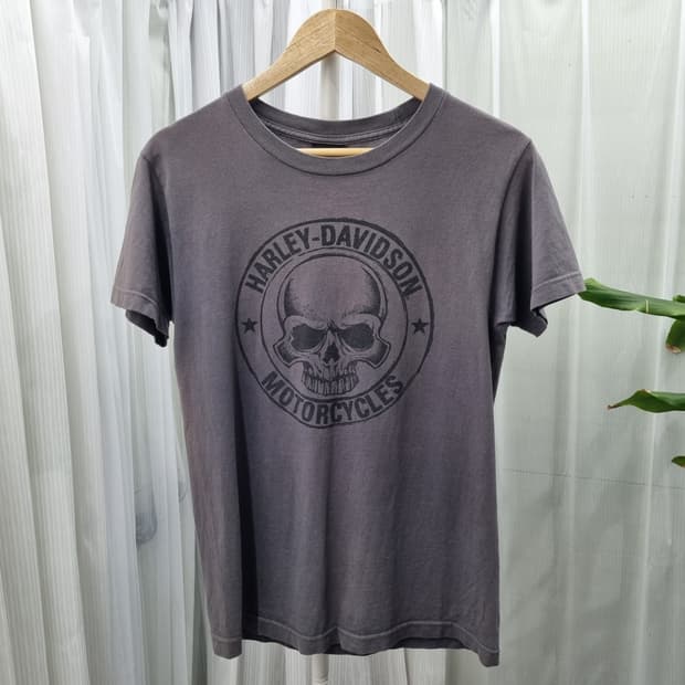 할리 데이비슨 스컬 프린트 워싱 빈티지 티셔츠 1939