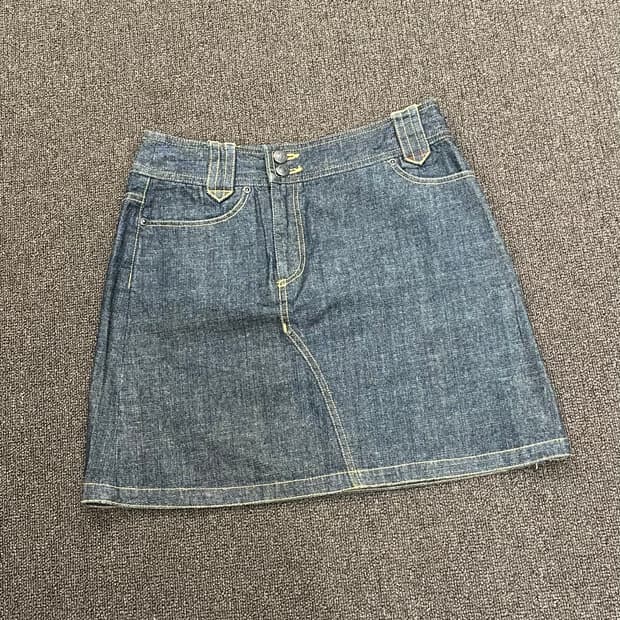 OS)Japanese vintage 스티치 진청 데님 미니 스커트