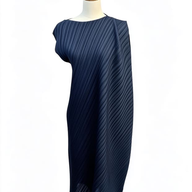 (이태리)PLEATS ITALY 사선 언밸런스 입체 플리츠 원피스