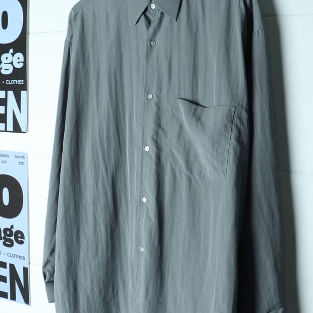 (XL-2XL) 르마드 셔츠 남방 그레이 무지 레이온-H35749