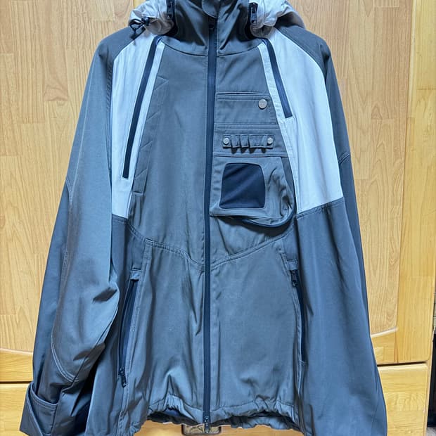 언더마이카 카메 멀티 지퍼 터틀 쉘 파카 (드리프트우드)