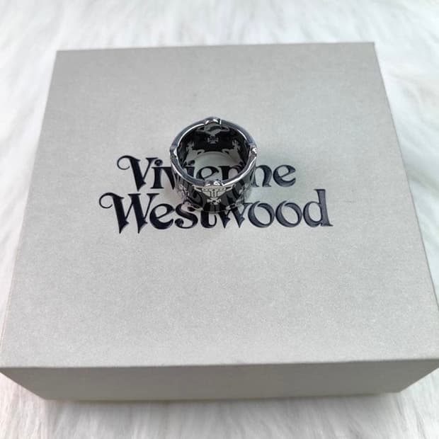 비비안웨스트우드 아카이브 블랙실버링 반지(풀구성)