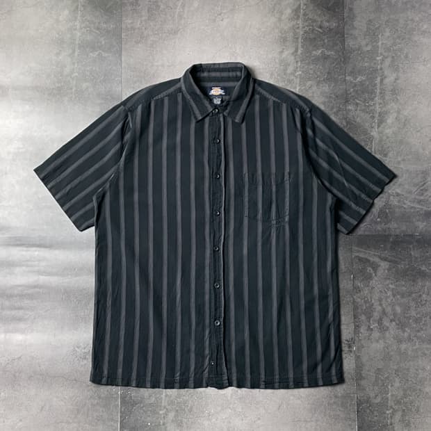 DICKIES 디키즈 빈티지 스트라이프 코튼 반팔 셔츠 A00907